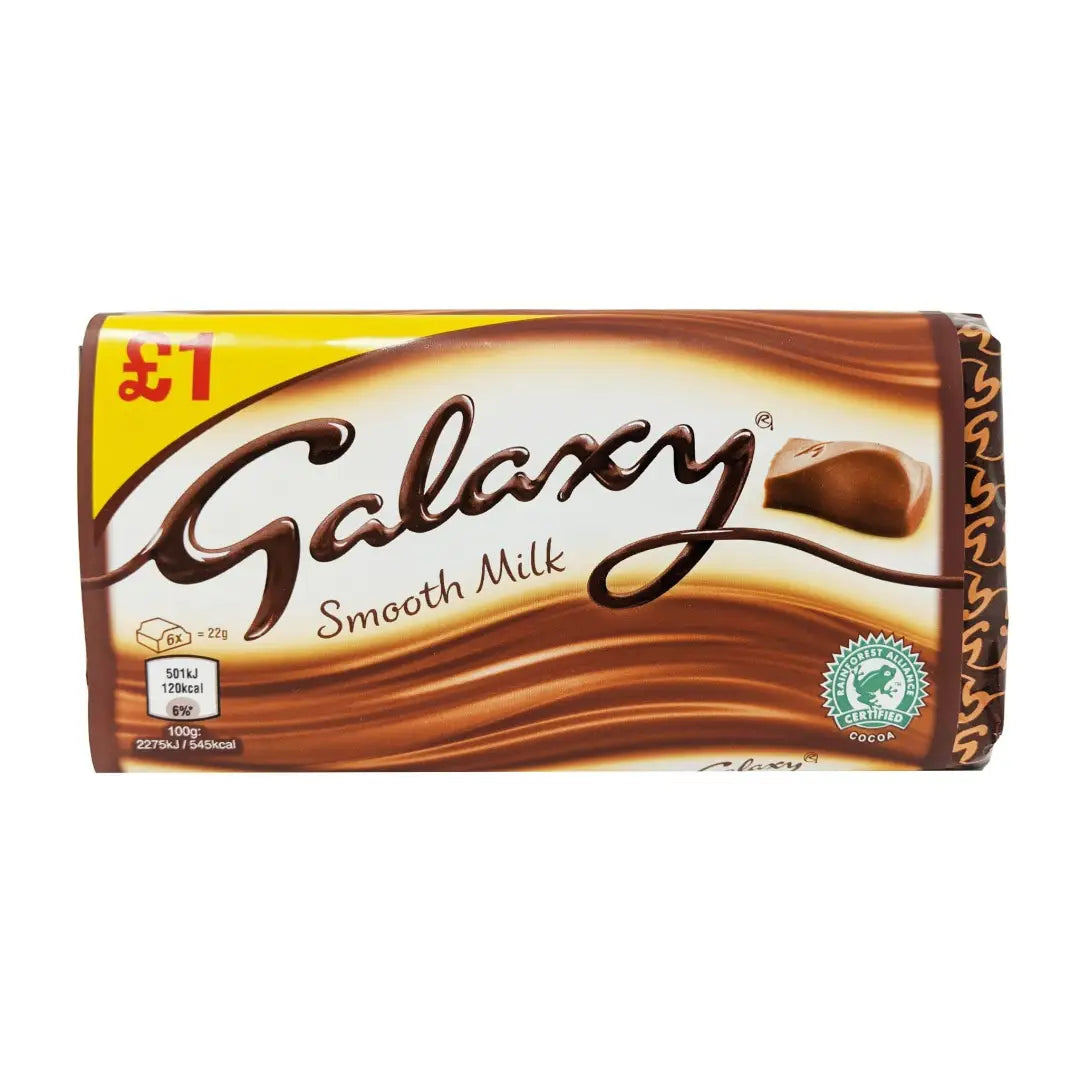 Galaxy Smooth Milk Chocolate Bar 100g Case 24 Pack