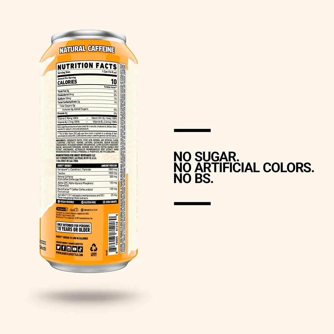 GHOST ENERGy Orange Cream -Sugar Free Energy Drink