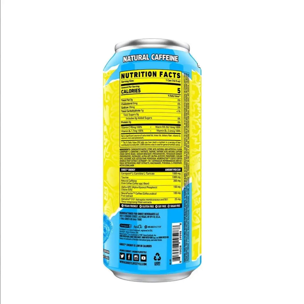 GHOST ENERGY Sour Patch Kids Blue Raspberry Sugar-Free