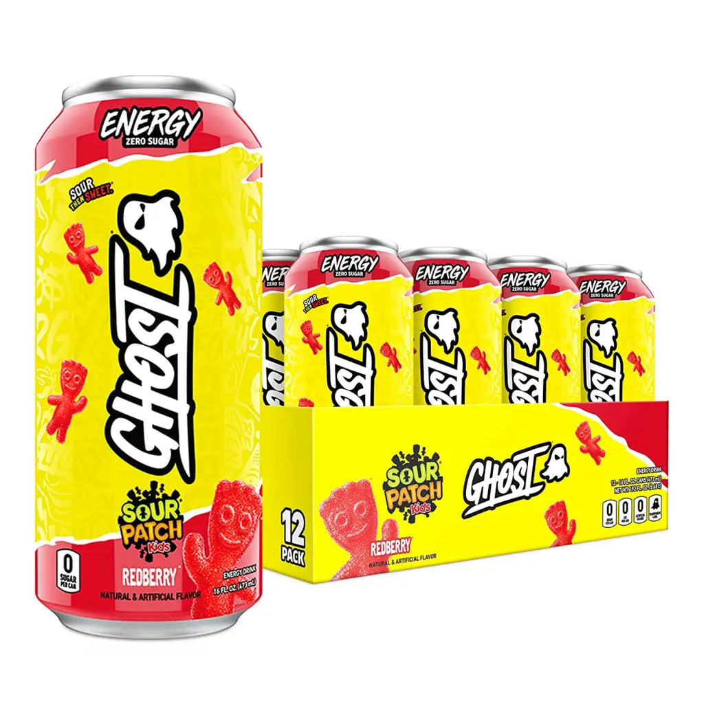 GHOST ENERGY Sugar Free Energy Drink - 12-Pack SOUR PATCH
