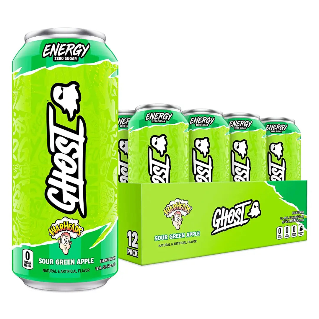 GHOST ENERGY WARHEADS Sour Green Apple- Sugar Free Energy