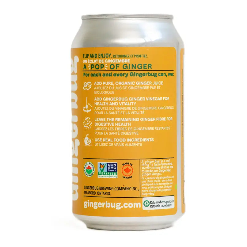 Gingerbug Ginger Beer Spicy 12oz/355ml case 12ct - soda