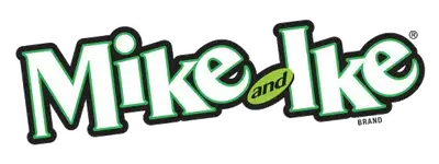 Green and white ’mike and ike’ logo with a stylized font.
