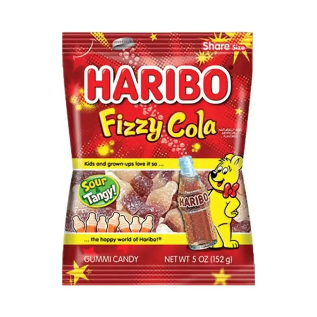 HARIBO FIZZY COLA GUMMI CANDY 5 OZ PEG BAG
