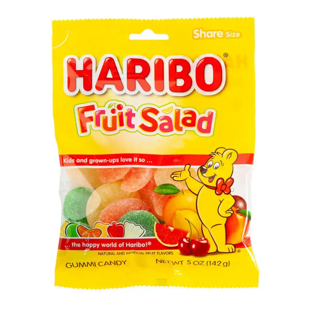 HARIBO FRUIT SALAD GUMMI CANDY 5 OZ PEG BAG