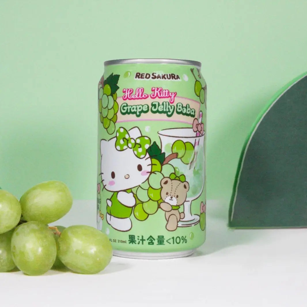 Hello Kitty Grape Jelly Boba- can 310ml case of 24 (Taiwan)