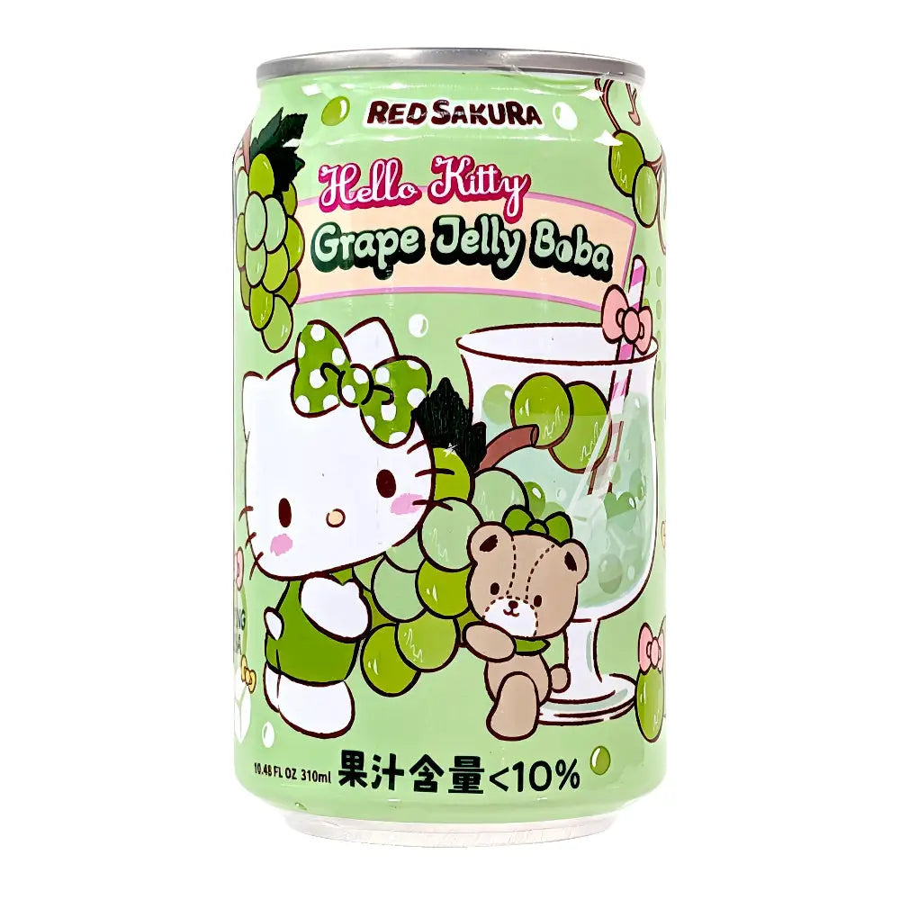 Hello Kitty Grape Jelly Boba- can 310ml case of 24 (Taiwan)