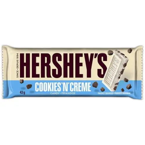 Hershey’s Cookies N Creme Candy Bar White Creme with Cookie