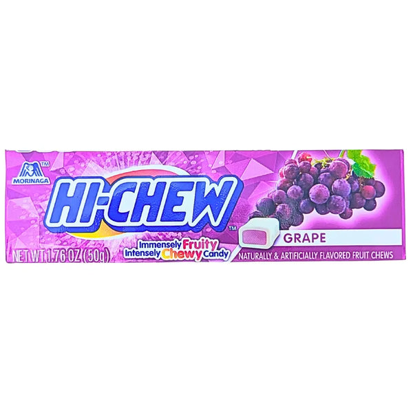 Hi Chew Grape Fruit Chews 58g Stick Packs Case of 12 - Candy
