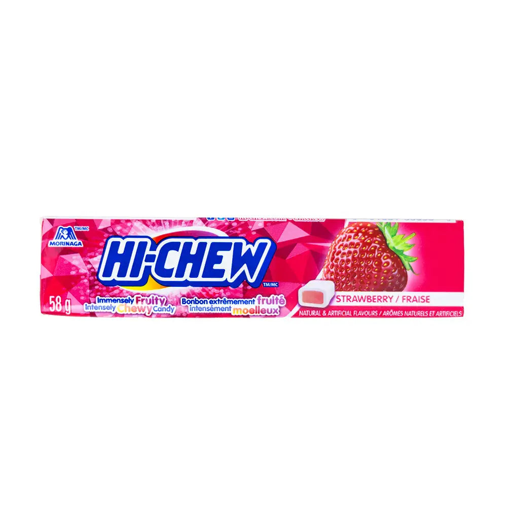 Hi Chew Strawberry Fruit Chews 58g Stick Packs Case of 12