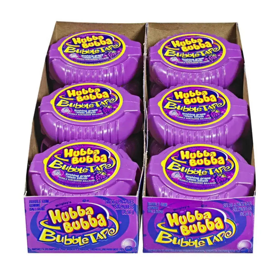 Hubba Bubba Gushing Grape Bubble Gum Tape - 12x56g GW