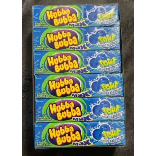 Hubba bubba max sour blue raspberry 5-piece 18 ct