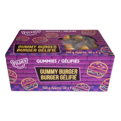 Huer Gummy Burgers 60ct 540g Bulk Box Fruity Chewy Candy