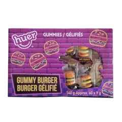 Huer Gummy Burgers 60ct 540g Bulk Box Fruity Chewy Candy