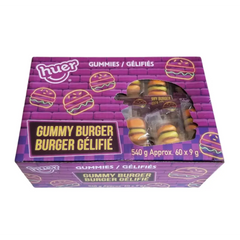 Huer Gummy Burgers 60ct 540g Bulk Box Fruity Chewy Candy