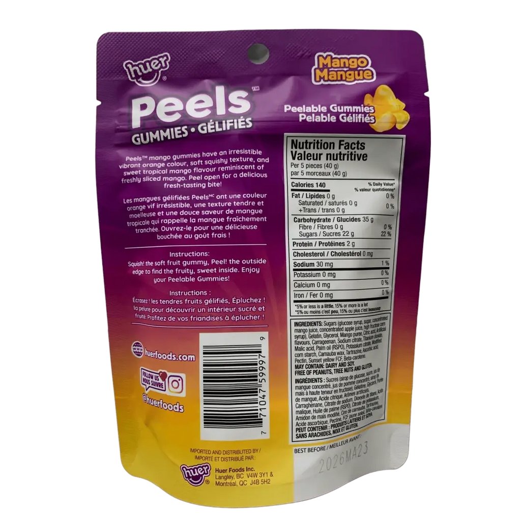 Huer Peel Gummies Mango 65G - Canada Edition EACH - candy