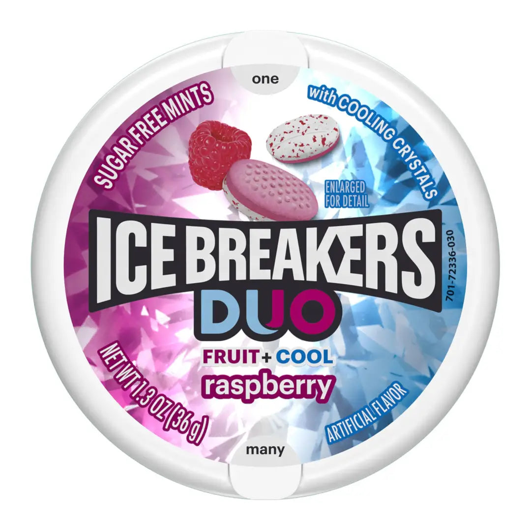 ICE BREAKERS Duo Fruit + Cool Sugar Free Mints (Raspberry