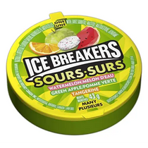 ICE BREAKERS Fruit Sours Mints reen Apple Tangerine