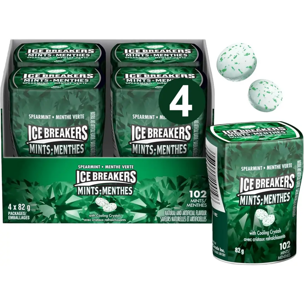 Ice Breakers Spearmint Bottle 82g 4 count - candy