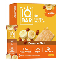 IQBAR Brain and Body Plant Protein Bars - Banana Nut - 12
