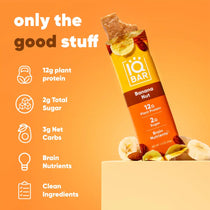 IQBAR Brain and Body Plant Protein Bars - Banana Nut - 12