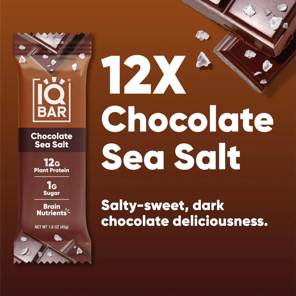 IQBAR Brain and Body Plant Protein Bars - Chocolate Sea