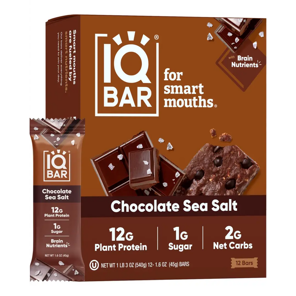 IQBAR Brain and Body Plant Protein Bars - Chocolate Sea