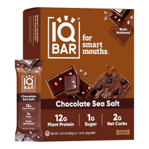 IQBAR Brain and Body Plant Protein Bars - Chocolate Sea