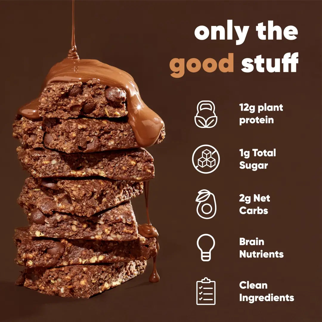 IQBAR Brain and Body Plant Protein Bars - Chocolate Sea
