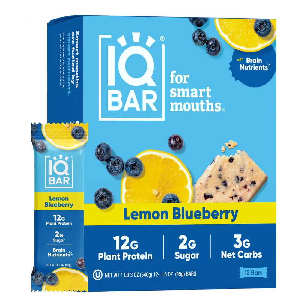 IQBAR Brain and Body Plant Protein Bars - Lemon Blueberry