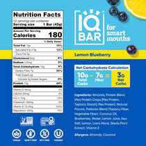 IQBAR Brain and Body Plant Protein Bars - Lemon Blueberry