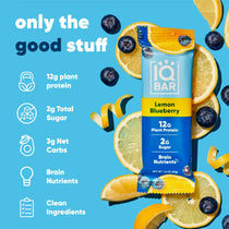 IQBAR Brain and Body Plant Protein Bars - Lemon Blueberry