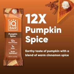 IQBAR Brain and Body Plant Protein Bars - Pumpkin Spice (12