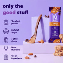 IQBAR Brain Body Keto Protein Bars - Almond Butter Chip