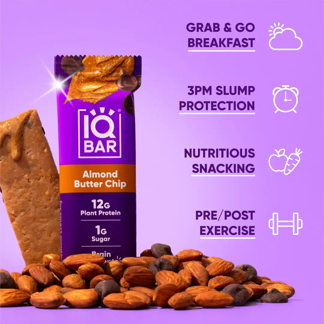IQBAR Brain Body Keto Protein Bars - Almond Butter Chip