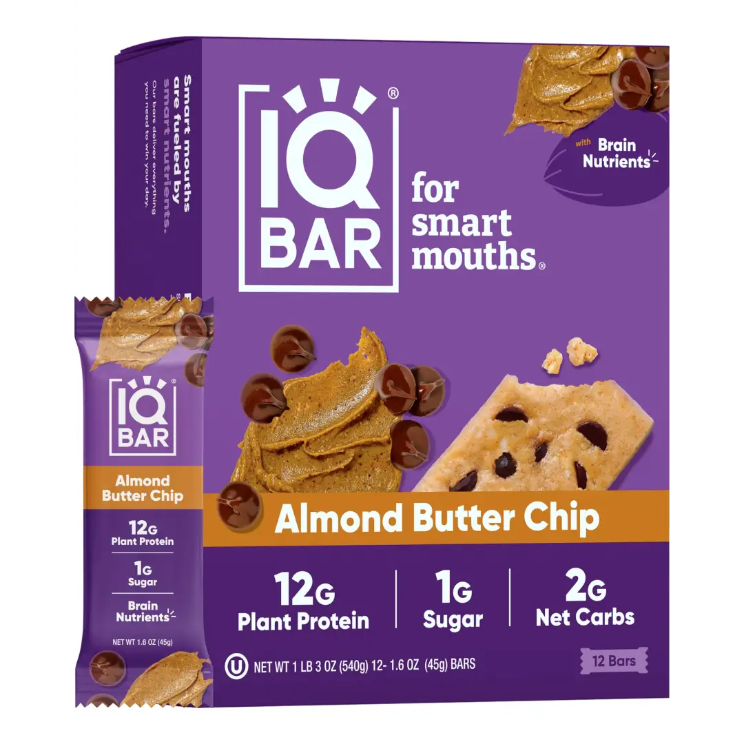 IQBAR Brain Body Keto Protein Bars - Almond Butter Chip