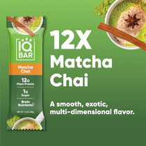 IQBAR Brain + Body Protein Bars Matcha Chai Keto Vegan