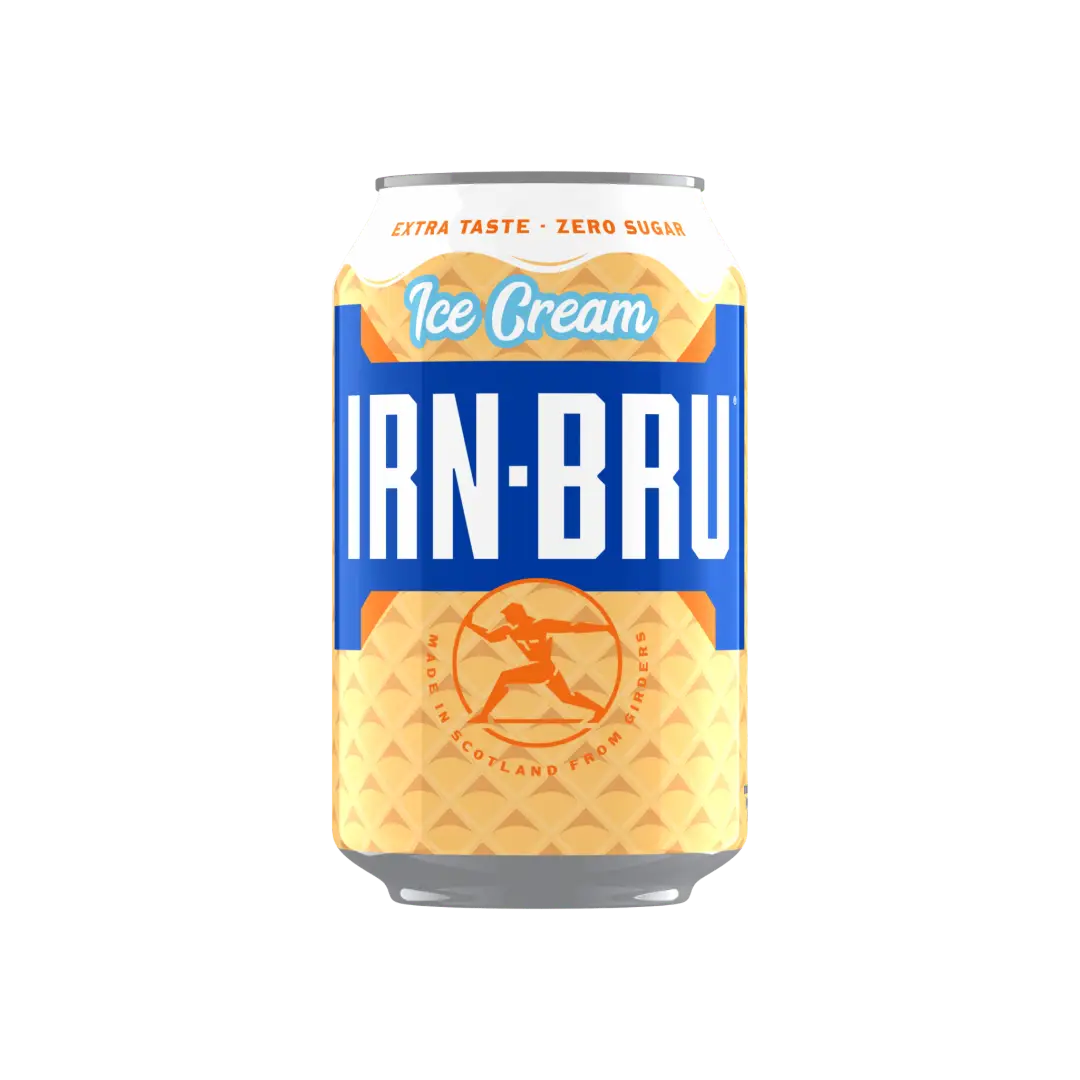 Irn Bru Ice Cream Zero Sugar Soda 330ml Can Case Of 24