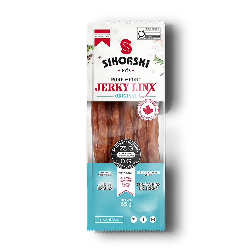 Sikorski Jerky LinX Pork Original Jerky Snacks 65 g case