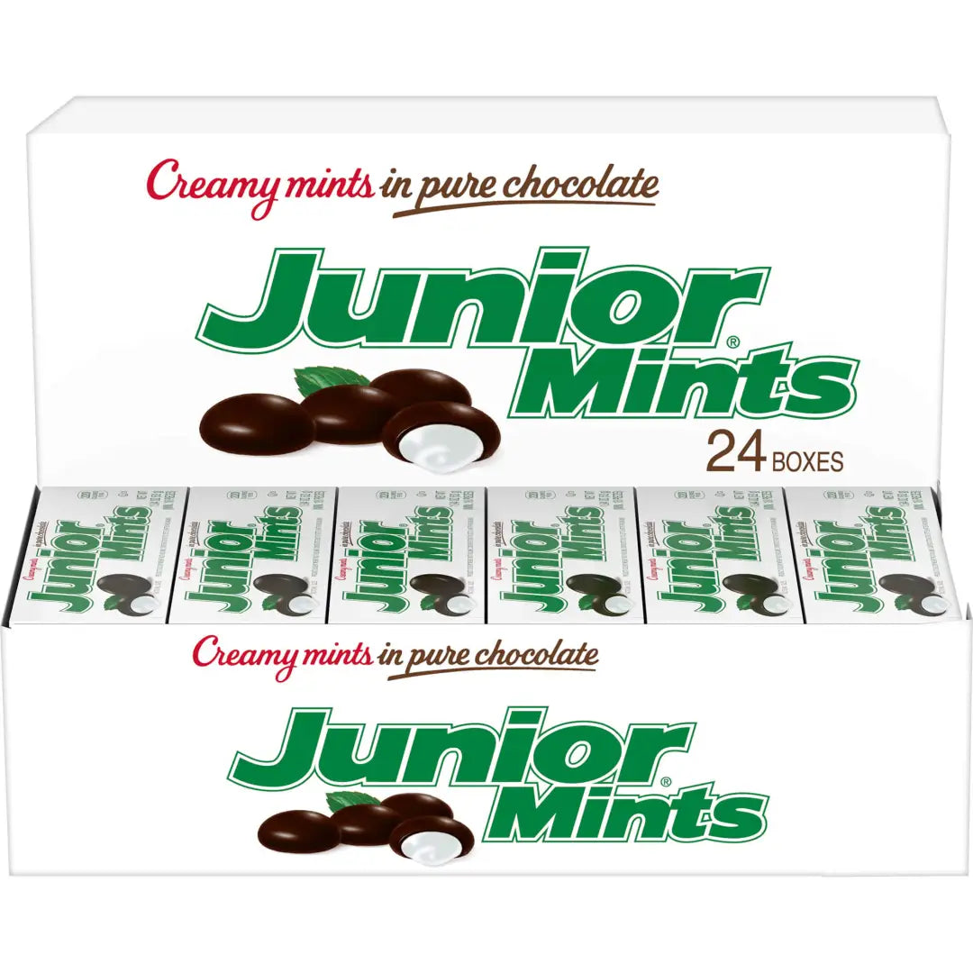 Junior Mints Chocolate Mint Candy 52g 1.84 Oz 24 Count Case