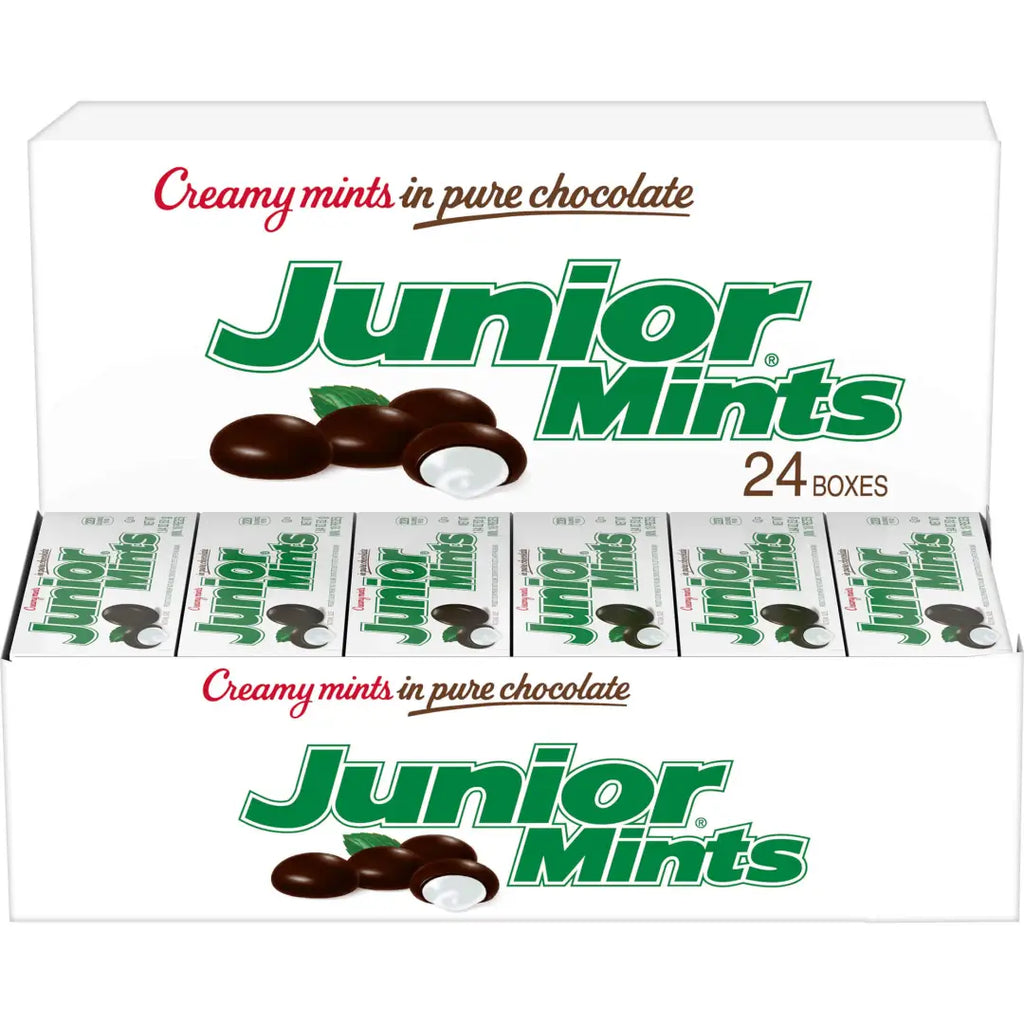 Junior Mints Chocolate Mint Candy 52g 1.84 Oz 24 Count Case