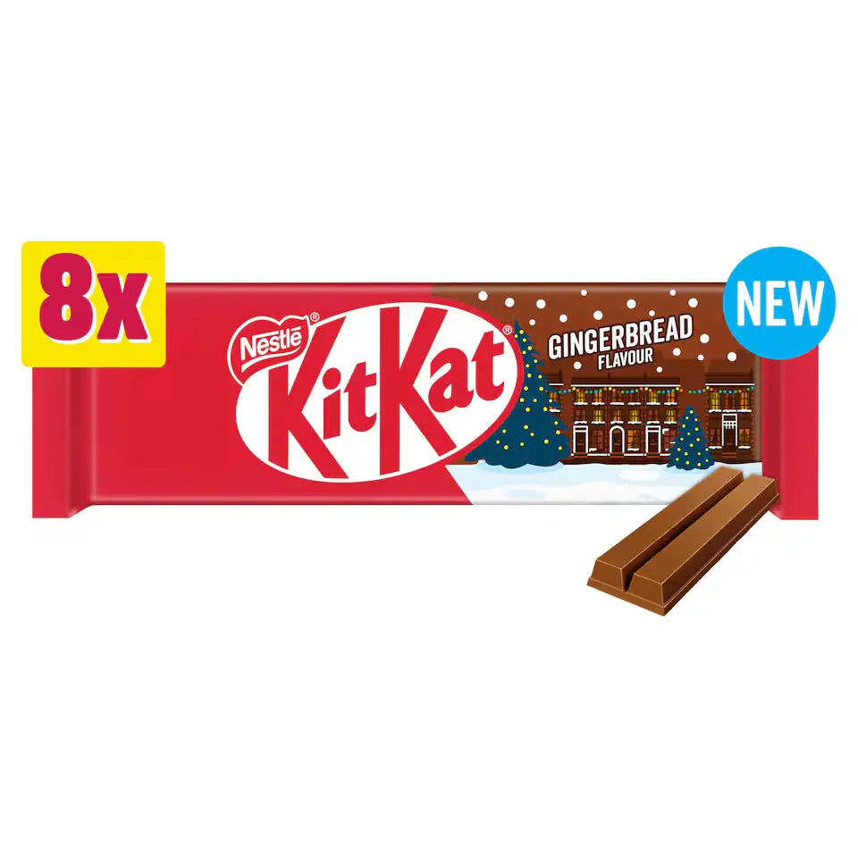 Kit Kat 2 Finger Gingerbread Chocolate Bar UK Multipack 8
