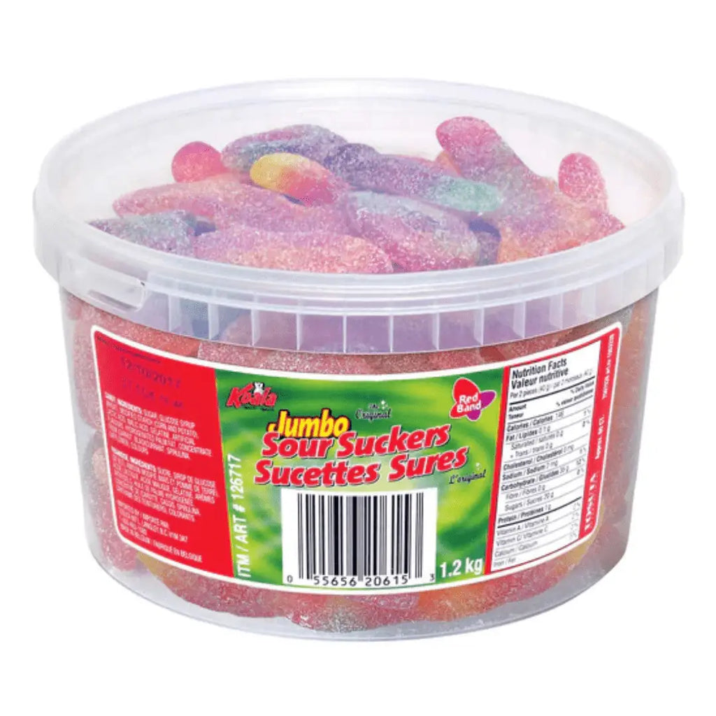 Koala - Red Band Jumbo Sour Suckers 1.2 kg tub - candy