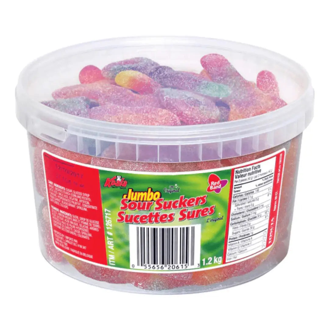 Koala - Red Band Jumbo Sour Suckers 1.2 kg tub - candy