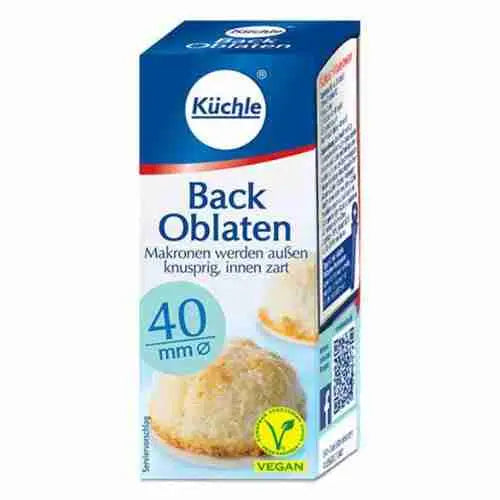 Küchle Round Baking Wafers Hosts 40mm 100ct pack, case 6ct
