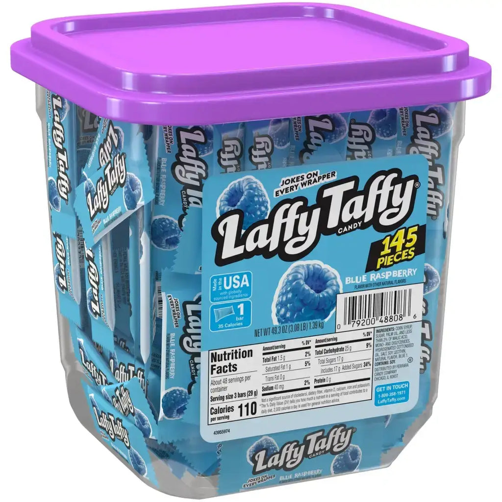Laffy Taffy Blue Raspberry Candy Mini Bar.3 oz. - 145ct