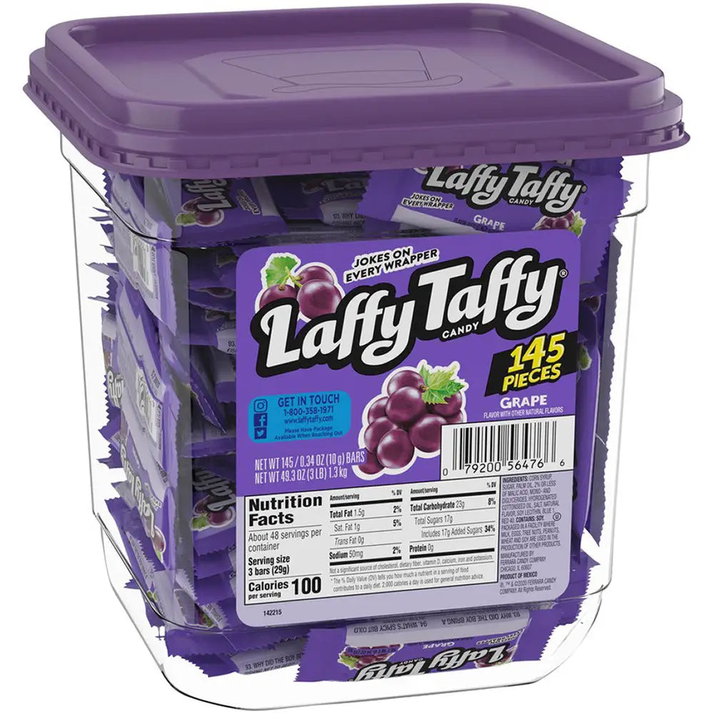 Laffy Taffy TUB Grape 9.6g 145ct - candy
