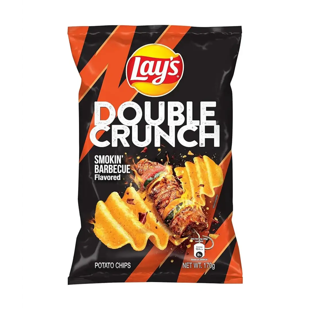 Lay’s Double Crunch Potato Chips (Smokin’ Barbecue Flavour)