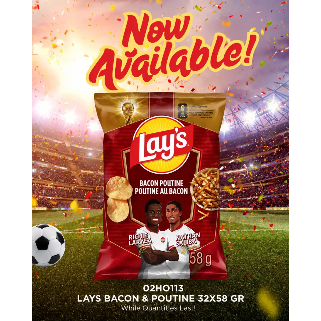 Lay’s Fifa Bacon Poutine Ltd Edition Potato Chips 58g x
