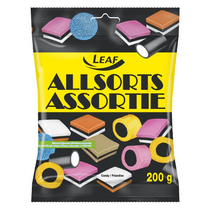 Leaf Allsorts Licorice Candy 200g Bag Assorted Shapes